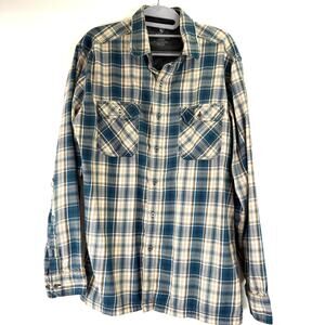 Kuhl Men's Plaid Cotton Tencel Blend Button Up Shirt Size Large